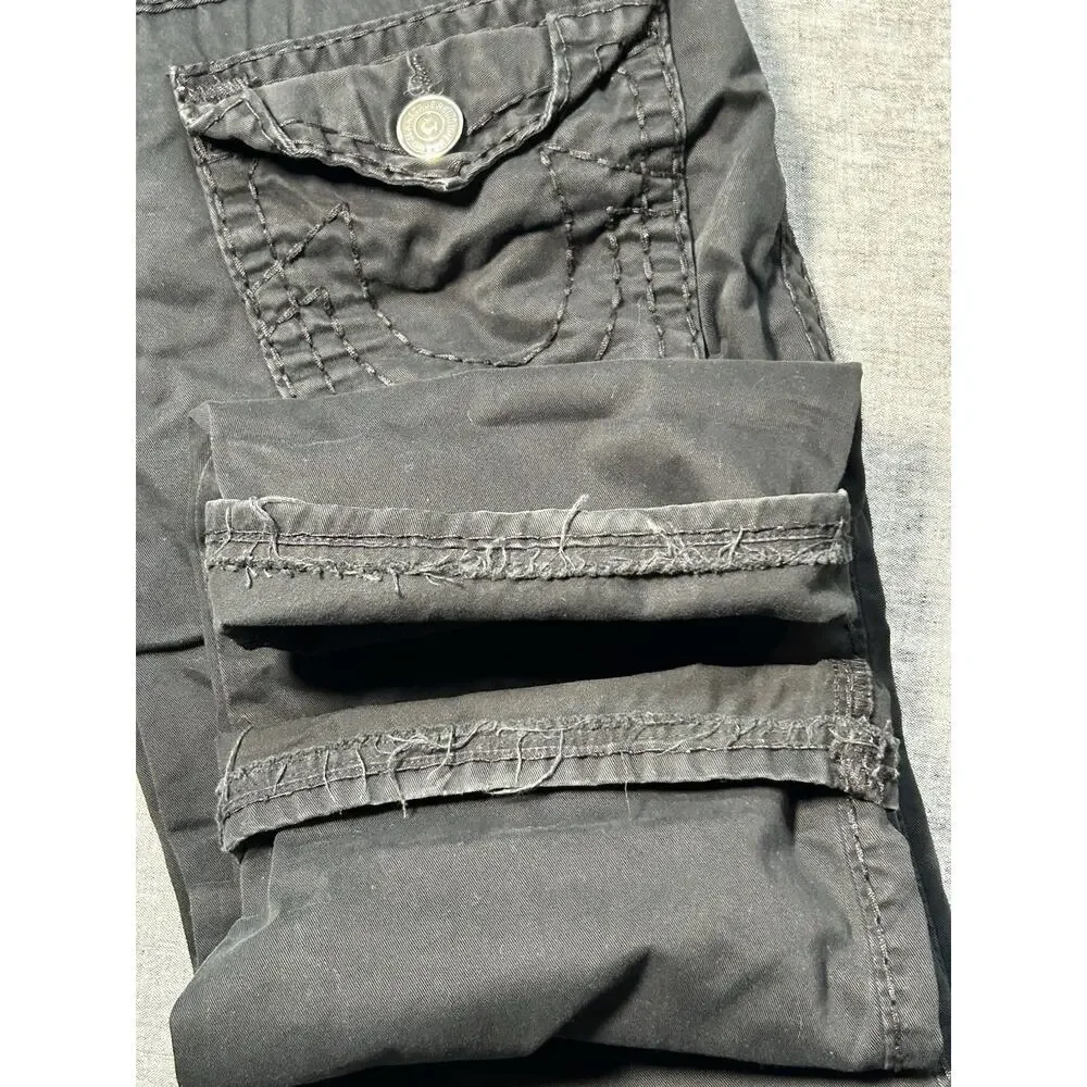 Vintage True Religion Ricky Super T Pants Mens 36x30 Relaxed Straight Black USA
